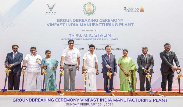 VinFast เริ่มสร้างโรงงานผลิตรถยนต์ไฟฟ้าในอินเดีย มูลค่ากว่า 500 ล้านดอลลาร์